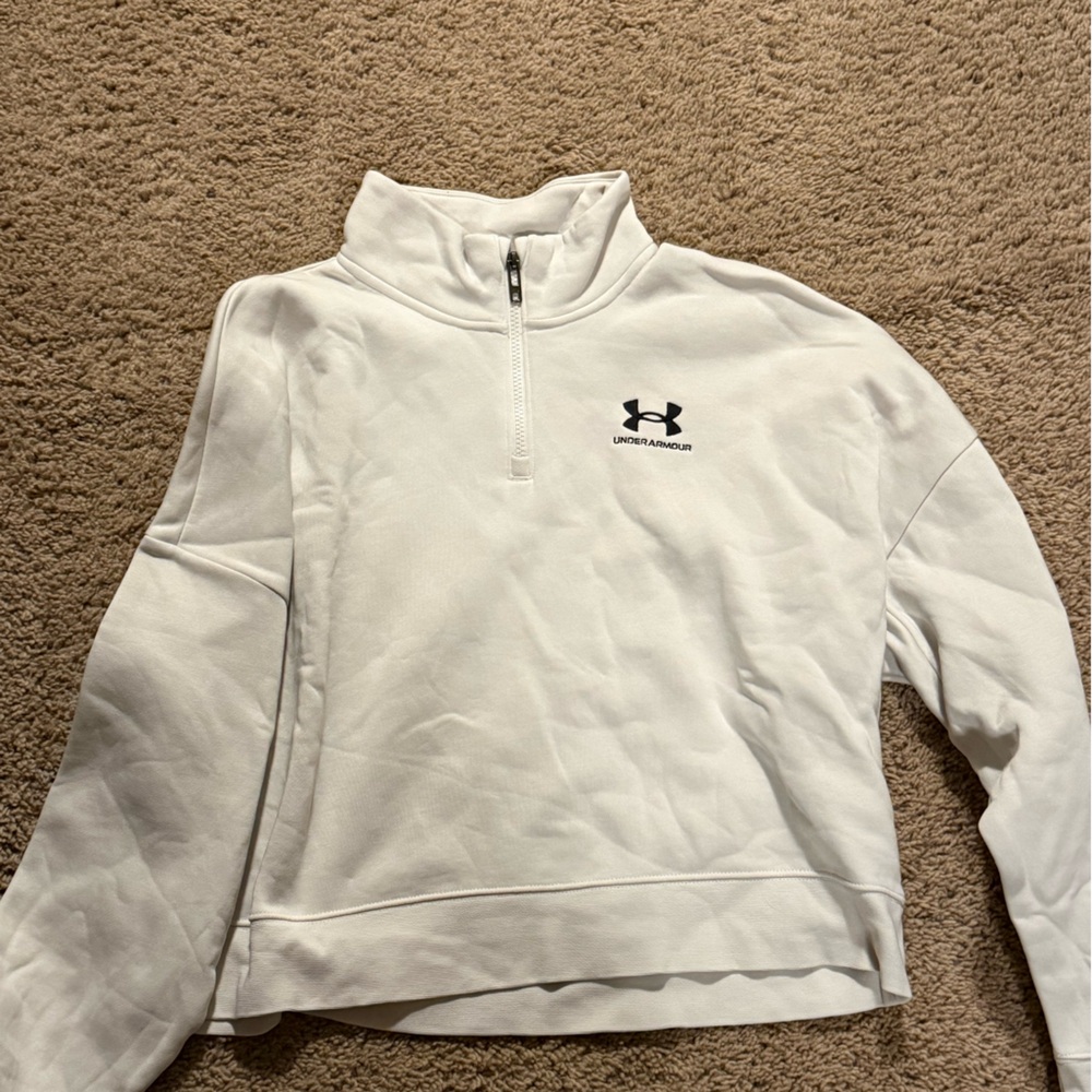 Under Armour White Zip-Up Top